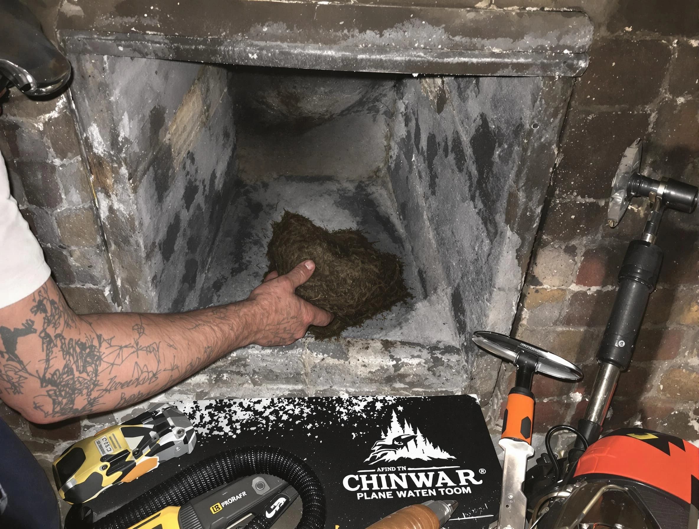 Evergreen Chimney Sweep safely removing debris and screening chimney in Evergreen, CO