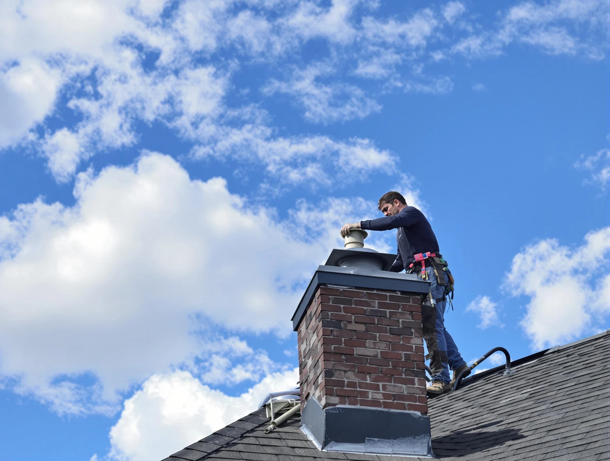 Evergreen Chimney Sweep installing a sturdy chimney cap in Evergreen, CO