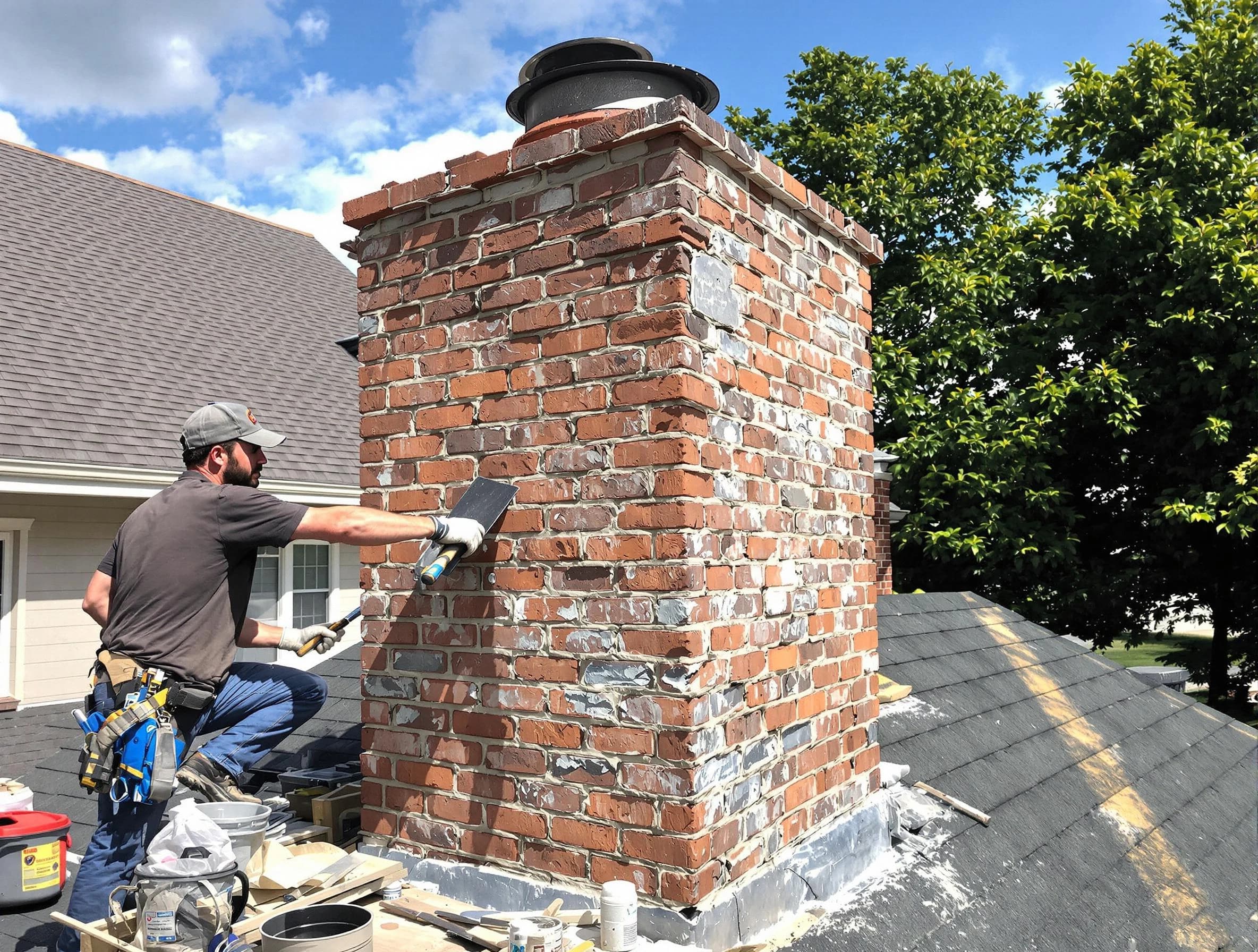 Completed chimney rebuild by Evergreen Chimney Sweep in Evergreen, CO