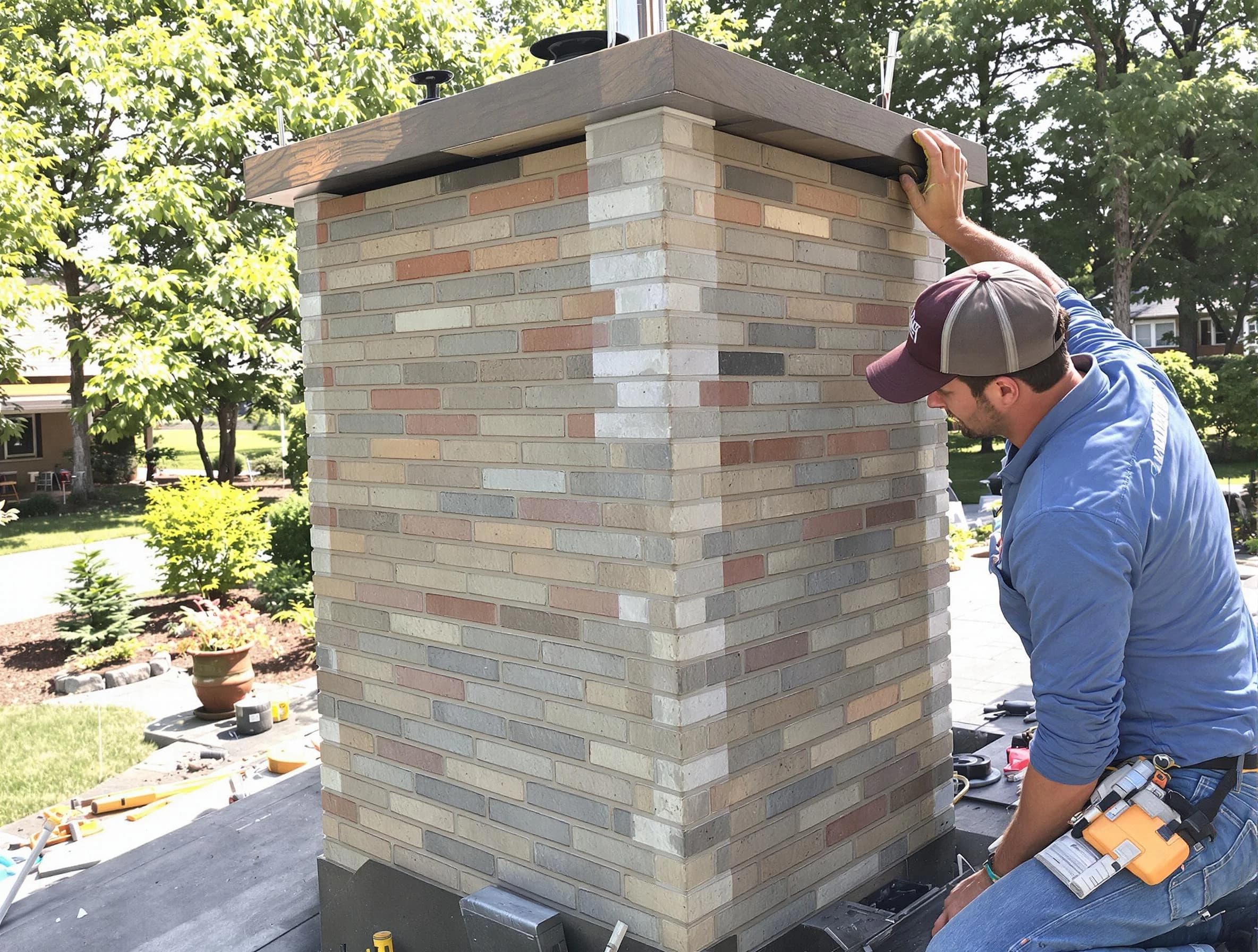 Evergreen Chimney Sweep completing a modern chimney remodel in Evergreen, CO