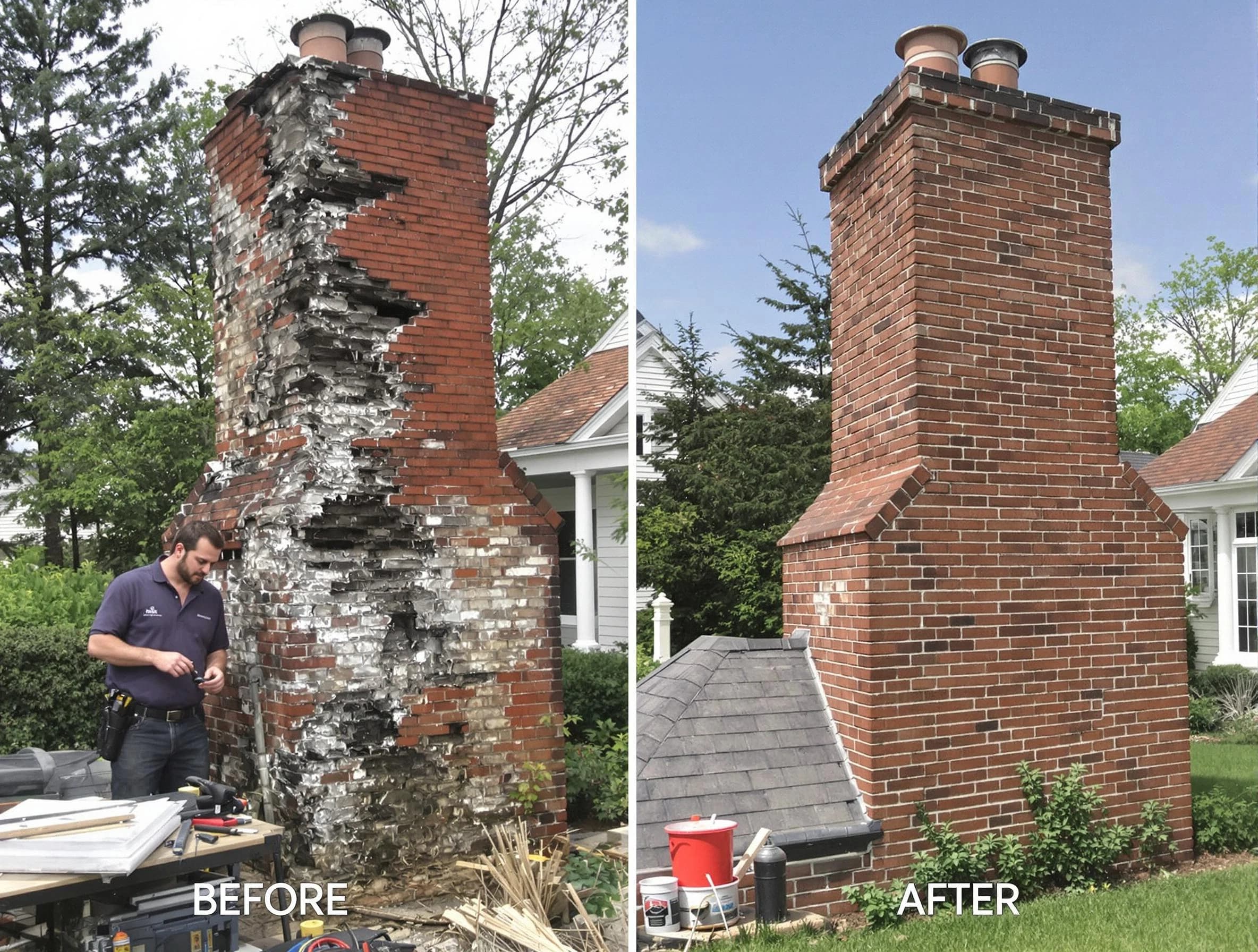 Evergreen Chimney Sweep performing a full chimney restoration in Evergreen, CO
