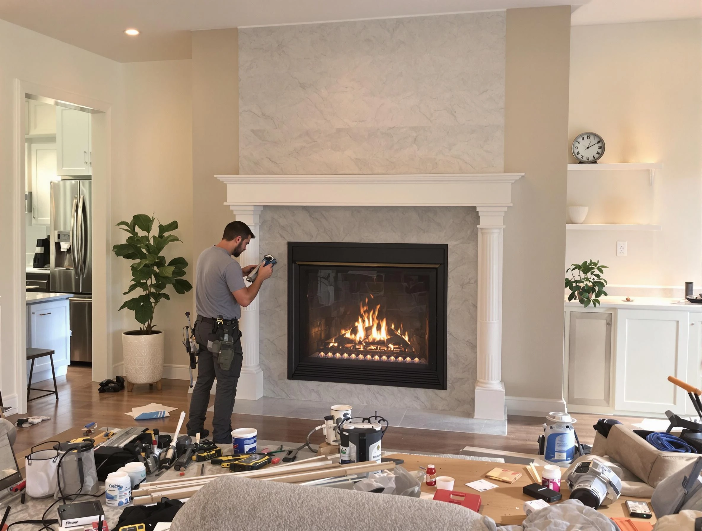 Newly installed fireplace by Evergreen Chimney Sweep in Evergreen, CO
