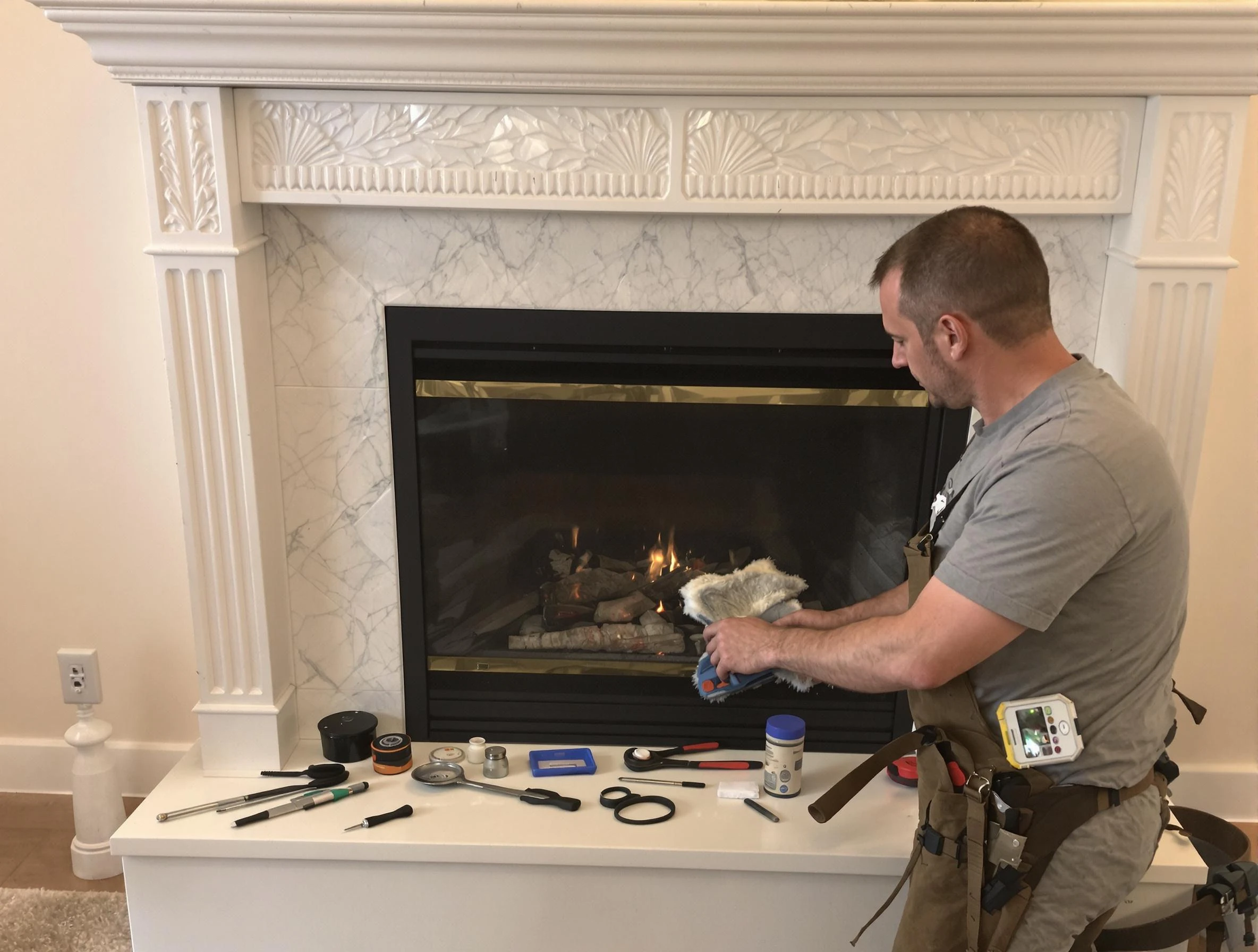 Evergreen Chimney Sweep performing fireplace maintenance in Evergreen, CO