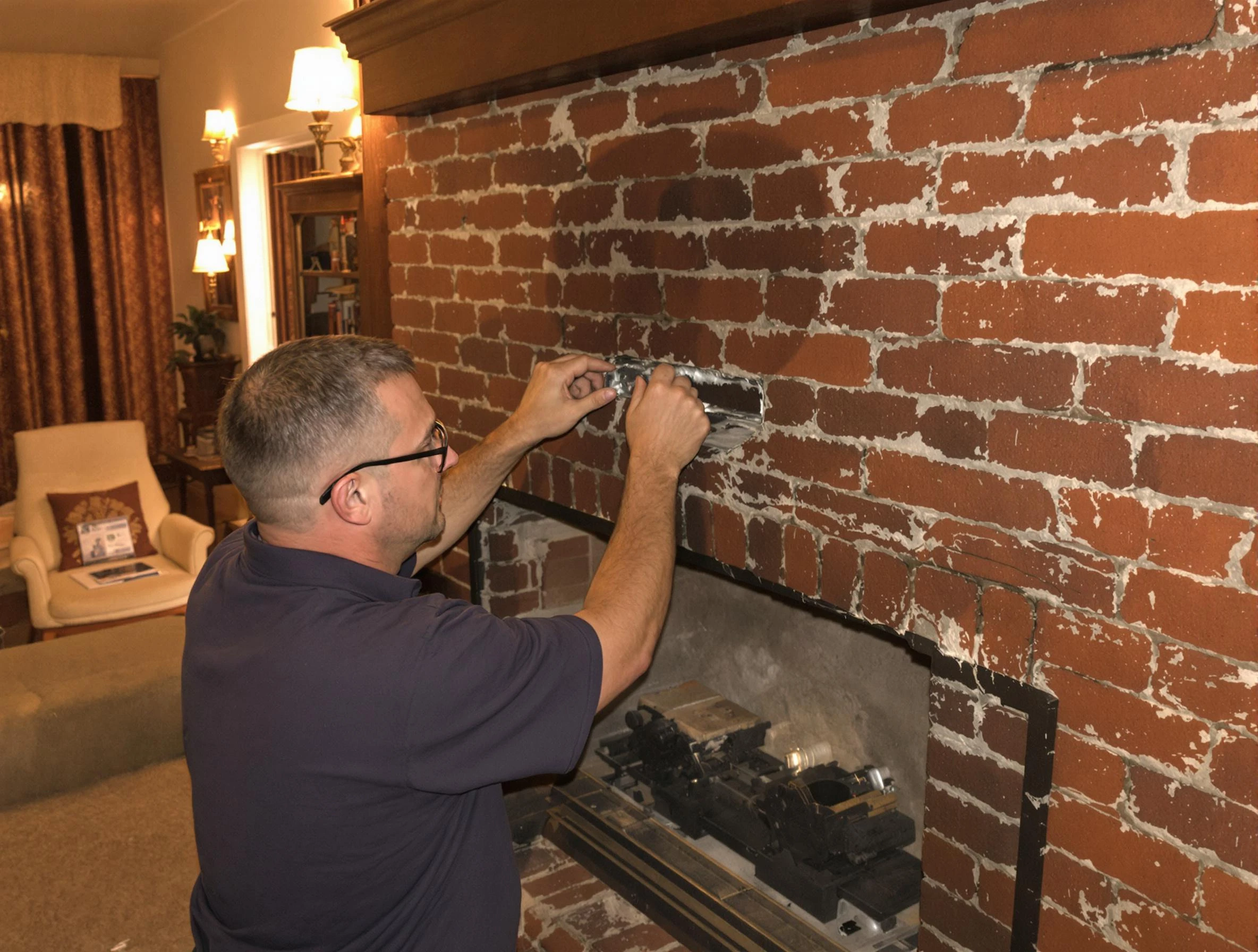 Evergreen Chimney Sweep expert fixing a fireplace in Evergreen, CO